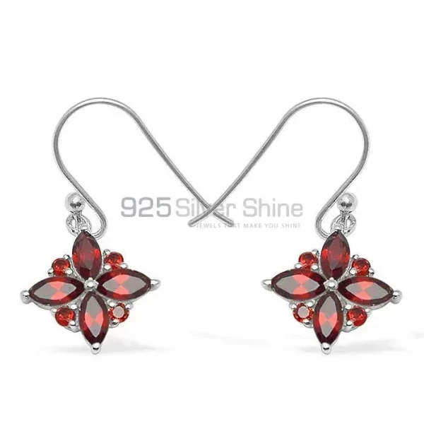 925 Sterling Silver earrings Manufacturer In Genuine Garnet Gemstone 925SE1042