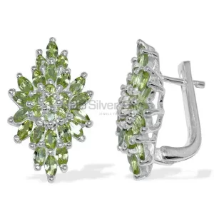 925 Sterling Silver earrings Manufacturer In Genuine Peridot Gemstone 925SE884