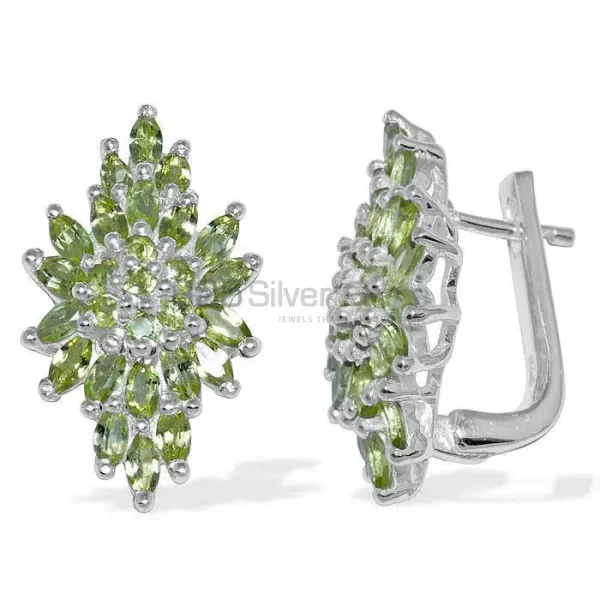 925 Sterling Silver earrings Manufacturer In Genuine Peridot Gemstone 925SE884