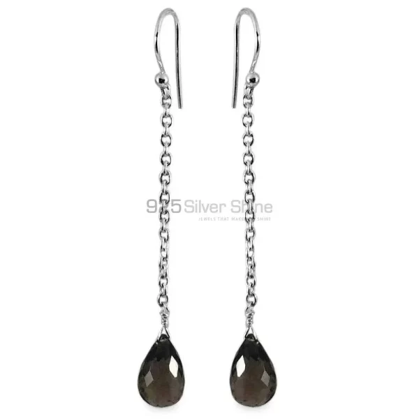 925 Sterling Silver earrings Manufacturer In Genuine Smoky Quartz Gemstone 925SE1349