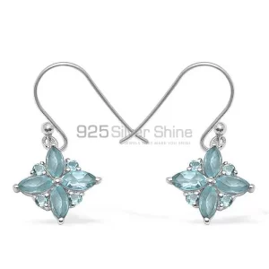 925 Sterling Silver earrings Manufacturer In Natural Blue Topaz Gemstone 925SE1040