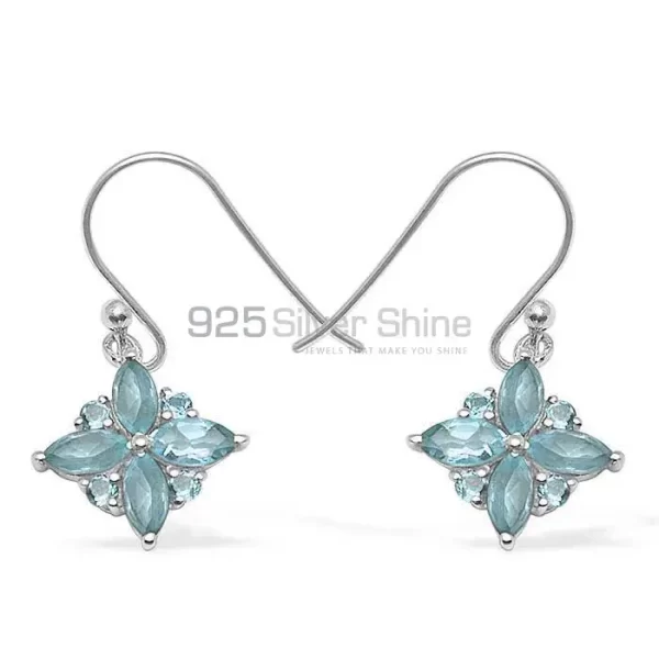 925 Sterling Silver earrings Manufacturer In Natural Blue Topaz Gemstone 925SE1040