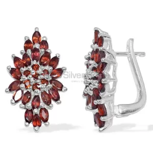 925 Sterling Silver earrings Manufacturer In Natural Garnet Gemstone 925SE882