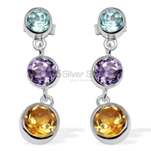 925 Sterling Silver earrings Manufacturer In Natural Multi Gemstone 925SE1119