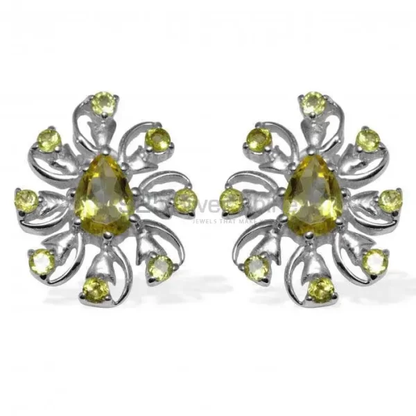 925 Sterling Silver earrings Manufacturer In Natural Peridot Gemstone 925SE961