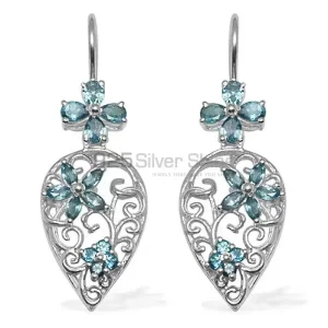 925 Sterling Silver earrings Manufacturer In Semi Precious Blue Topaz Gemstone 925SE725