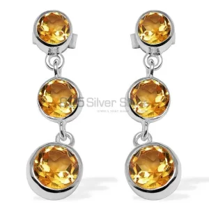 925 Sterling Silver earrings Manufacturer In Semi Precious Citrine Gemstone 925SE1120