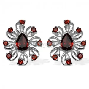 925 Sterling Silver earrings Manufacturer In Semi Precious Garnet Gemstone 925SE962