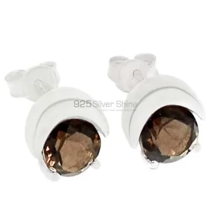 925 Sterling Silver earrings Manufacturer In Semi Precious Smoky Quartz Gemstone 925SE330