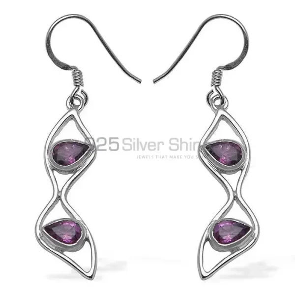925 Sterling Silver earrings Suppliers In Genuine Amethyst Gemstone 925SE799