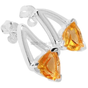 925 Sterling Silver earrings Suppliers In Genuine Citrine Gemstone 925SE404