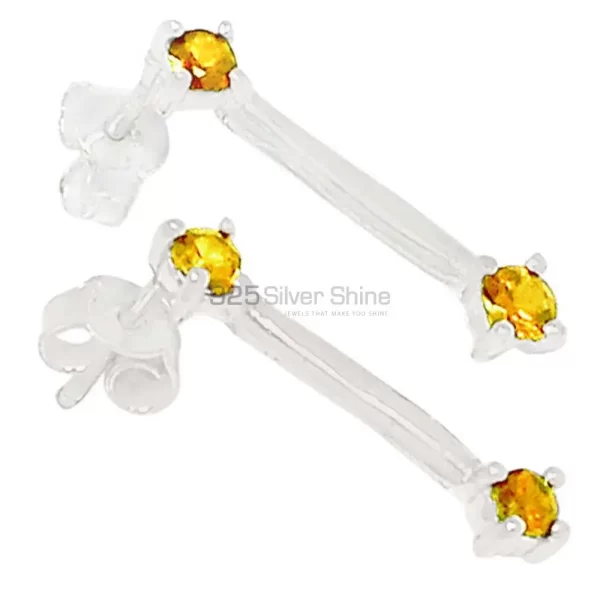 925 Sterling Silver earrings Suppliers In Genuine Citrine Gemstone 925SE641