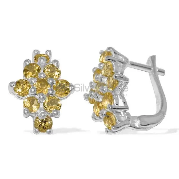 925 Sterling Silver earrings Suppliers In Genuine Citrine Gemstone 925SE878