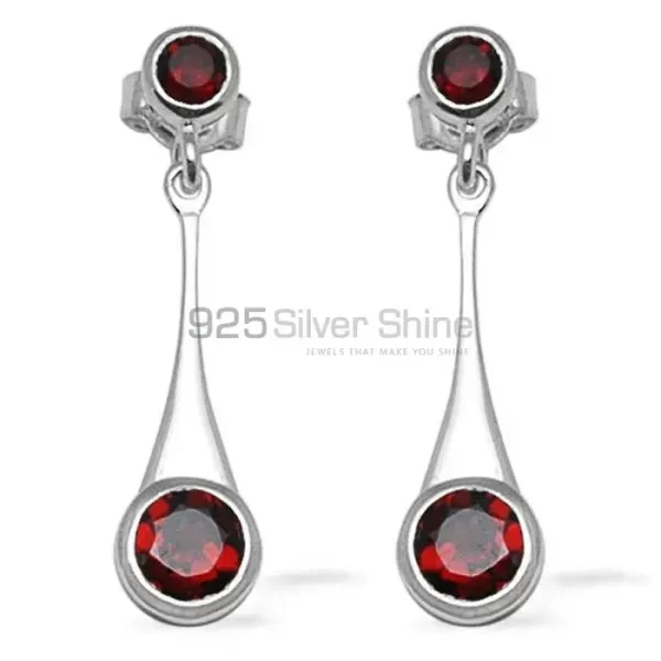 925 Sterling Silver earrings Suppliers In Genuine Garnet Gemstone 925SE720