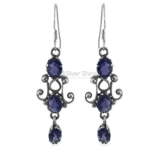 925 Sterling Silver earrings Suppliers In Genuine iolite Gemstone 925SE1343