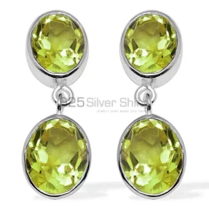 925 Sterling Silver earrings Suppliers In Genuine Peridot Gemstone 925SE1115