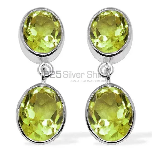 925 Sterling Silver earrings Suppliers In Genuine Peridot Gemstone 925SE1115