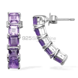 925 Sterling Silver earrings Suppliers In Natural Amethyst Gemstone 925SE955