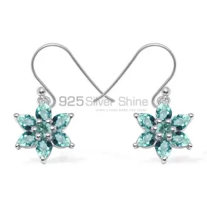 925 Sterling Silver earrings Suppliers In Natural Blue Topaz Gemstone 925SE1034