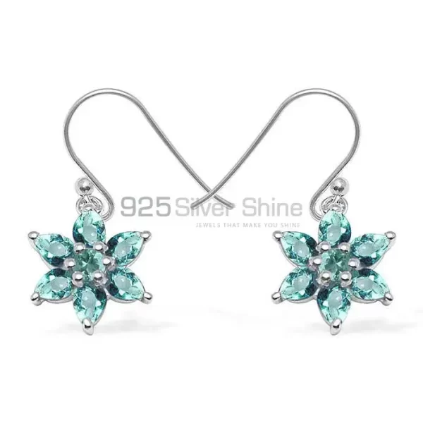925 Sterling Silver earrings Suppliers In Natural Blue Topaz Gemstone 925SE1034
