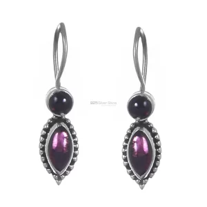 925 Sterling Silver earrings Suppliers In Natural Garnet Gemstone 925SE244