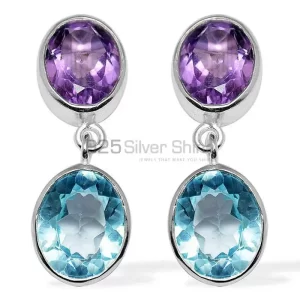925 Sterling Silver earrings Suppliers In Natural Multi Gemstone 925SE1113