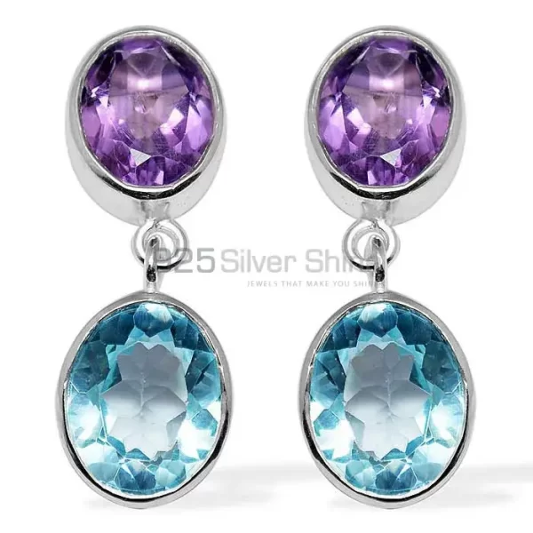 925 Sterling Silver earrings Suppliers In Natural Multi Gemstone 925SE1113