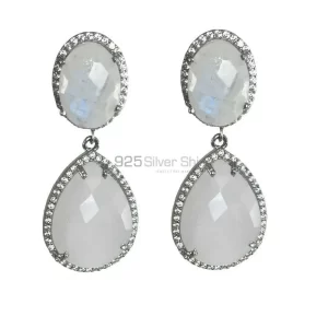 925 Sterling Silver earrings Suppliers In Natural Rainbow Moonstone 925SE1341