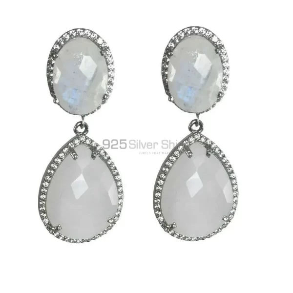 925 Sterling Silver earrings Suppliers In Natural Rainbow Moonstone 925SE1341