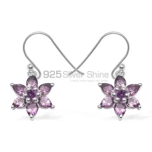 925 Sterling Silver earrings Suppliers In Semi Precious Amethyst Gemstone 925SE1035