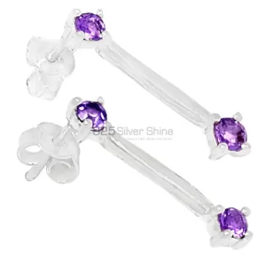 925 Sterling Silver earrings Suppliers In Semi Precious Amethyst Gemstone 925SE640