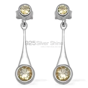925 Sterling Silver earrings Suppliers In Semi Precious Citrine Gemstone 925SE719