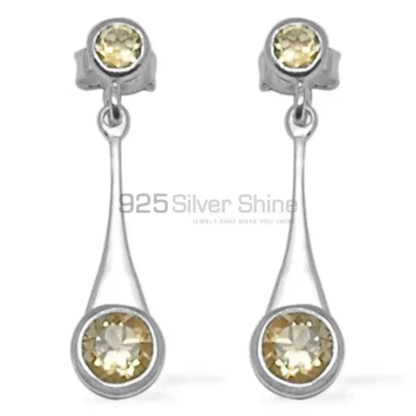 925 Sterling Silver earrings Suppliers In Semi Precious Citrine Gemstone 925SE719