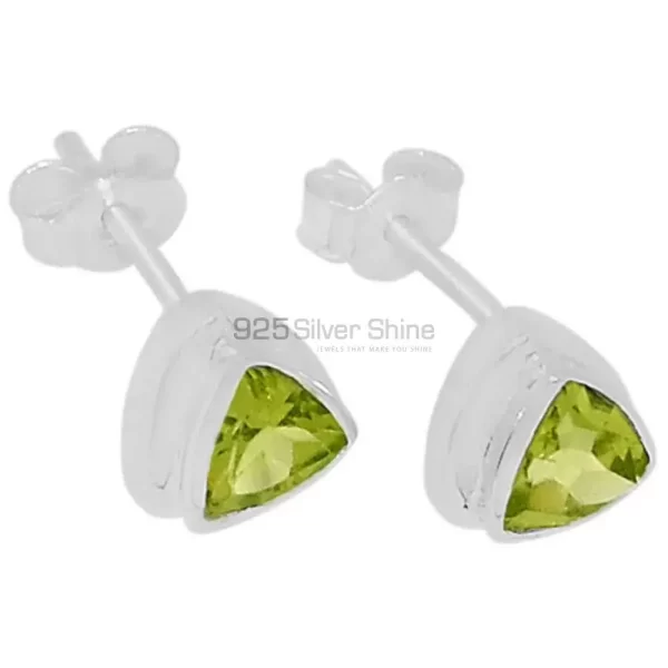 925 Sterling Silver earrings Suppliers In Semi Precious Peridot Gemstone 925SE324