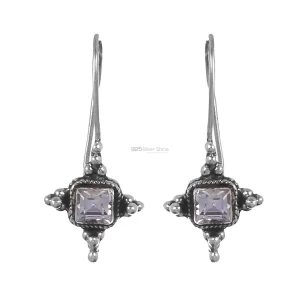925 Sterling Silver earrings Suppliers In Semi Precious White Topaz Gemstone 925SE245