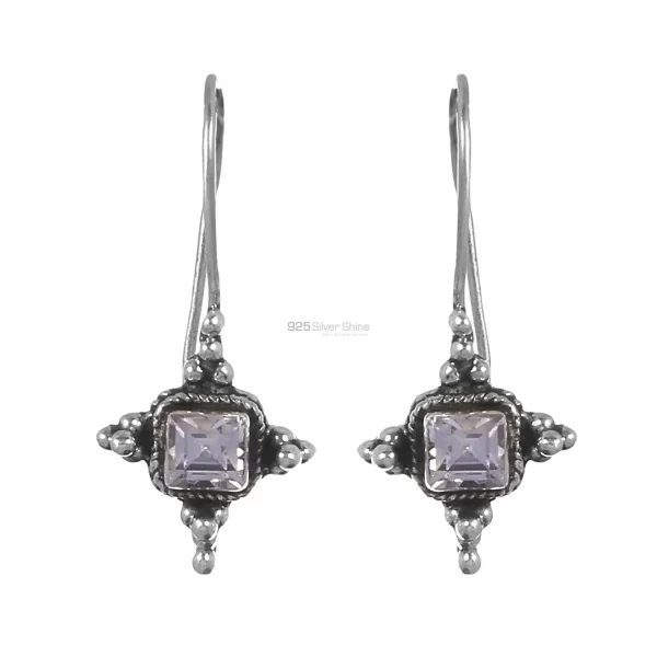 925 Sterling Silver earrings Suppliers In Semi Precious White Topaz Gemstone 925SE245