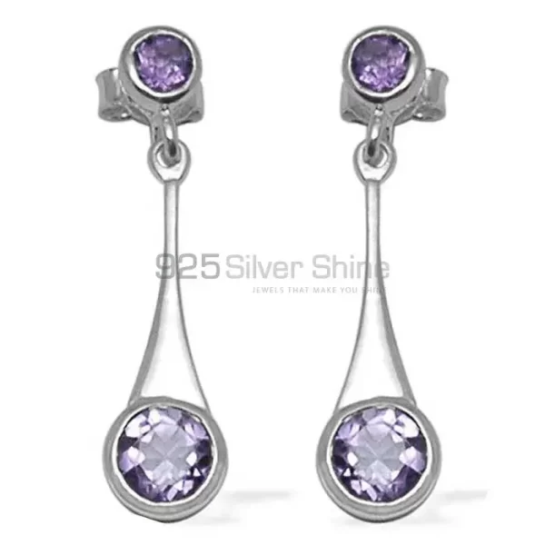 925 Sterling Silver earrings Wholesaler In Genuine Amethyst Gemstone 925SE717