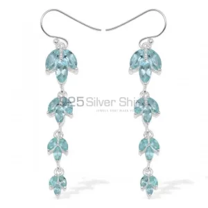 925 Sterling Silver earrings Wholesaler In Genuine Blue Topaz Gemstone 925SE954