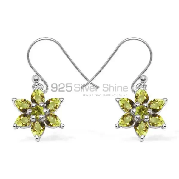 925 Sterling Silver earrings Wholesaler In Genuine Peridot Gemstone 925SE1033