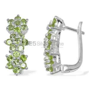 925 Sterling Silver earrings Wholesaler In Genuine Peridot Gemstone 925SE875