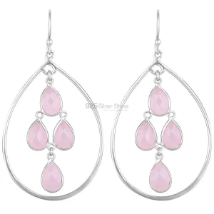 925 Sterling Silver earrings Wholesaler In Genuine Rose Quartz Gemstone 925SE1857