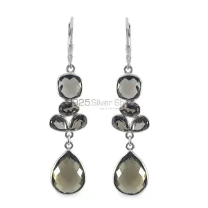 925 Sterling Silver earrings Wholesaler In Genuine Smoky Quartz Gemstone 925SE1340