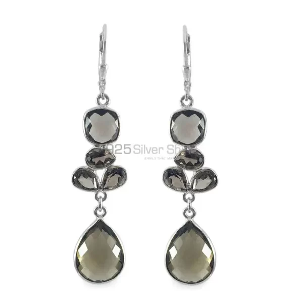 925 Sterling Silver earrings Wholesaler In Genuine Smoky Quartz Gemstone 925SE1340
