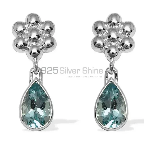925 Sterling Silver earrings Wholesaler In Natural Blue Topaz Gemstone 925SE1031