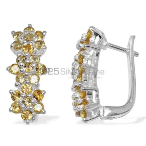 925 Sterling Silver earrings Wholesaler In Natural Citrine Gemstone 925SE873