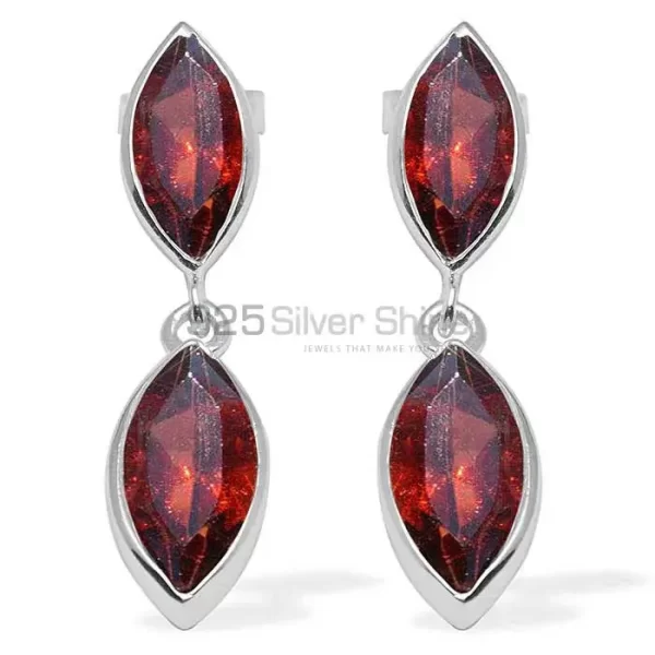 925 Sterling Silver earrings Wholesaler In Natural Garnet Gemstone 925SE1110
