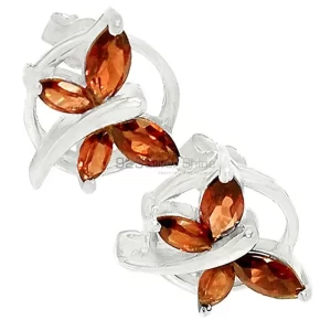 925 Sterling Silver earrings Wholesaler In Natural Garnet Gemstone 925SE636