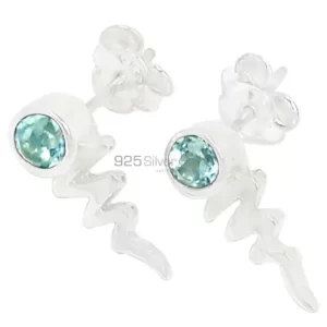 925 Sterling Silver earrings Wholesaler In Semi Precious Blue Topaz Gemstone 925SE479
