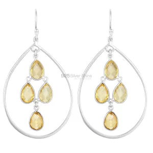 925 Sterling Silver earrings Wholesaler In Semi Precious Citrine Gemstone 925SE1856