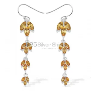 925 Sterling Silver earrings Wholesaler In Semi Precious Citrine Gemstone 925SE953